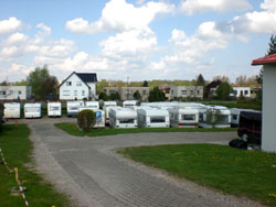 Blick auf den Wohnwagenpark